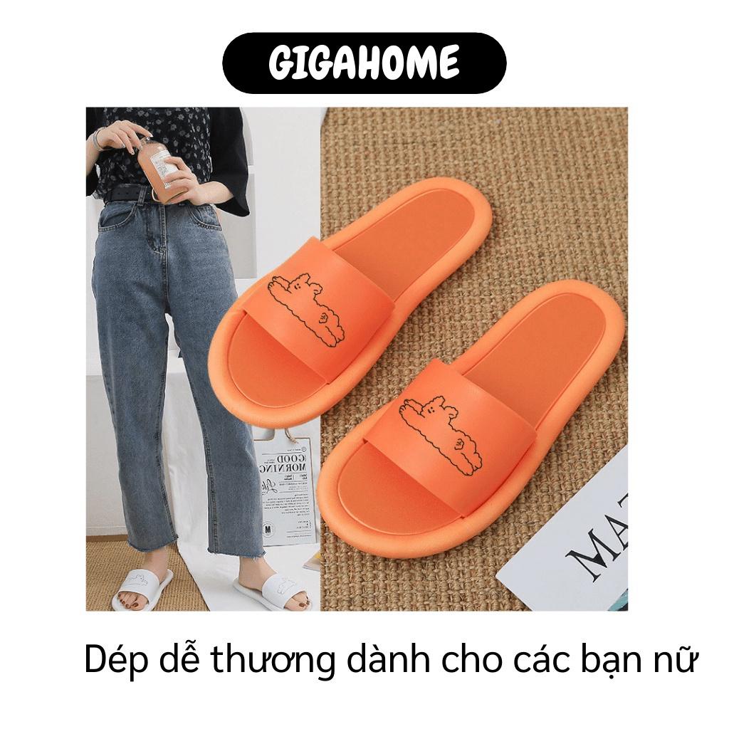 Dép Quai Ngang Nữ GIGAHOME Dép Đi Trong Nhà, Đi Chơi Ulzzang Hình Gấu, Chống Trượt 9249