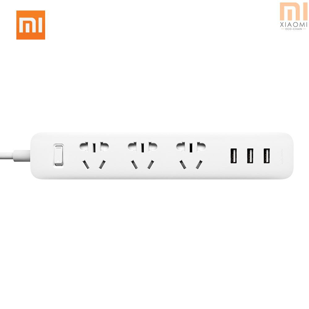 S☆S Xiaomi Mi Smart Power Socket Portable Strip Plug Adapter Fast Charging 3 USB Extension Socket Plug 3 Standard Socket