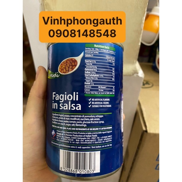 Đậu Hạt Đóng Lon Sốt Cà Chua Castello (400g)