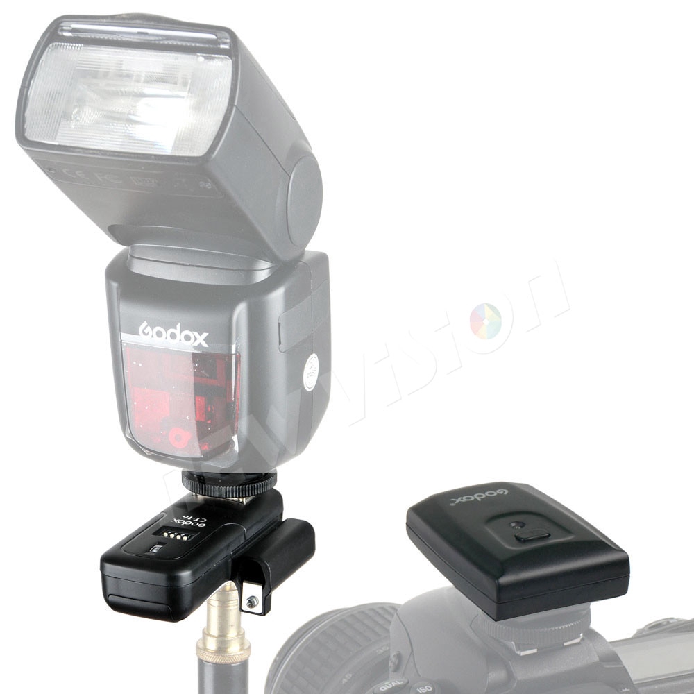 Godox CT-16 16 Kênh Wireless Flash Trigger Đài phát thanh Transmitter + 2x Receiver Set cho Canon Nikon Pentax