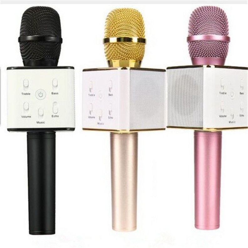 ( Siêu hot ) Micro Karaoke tích hợp Loa Bluetooth Q7 Tặng Tai Nghe Khóa Kéo Zipper ( Kèm ảnh thật )