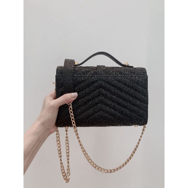 Túi xách nữ(clutch cầm tay) sọc V da cá đuối sz22cm fullbox