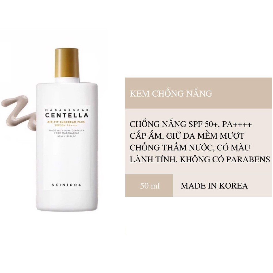 Kem chống nắng Skin1004 cho da nhạy cảm Madagascar Centella Air-Fit Suncream Plus SPF50+ PA+++ 50ml