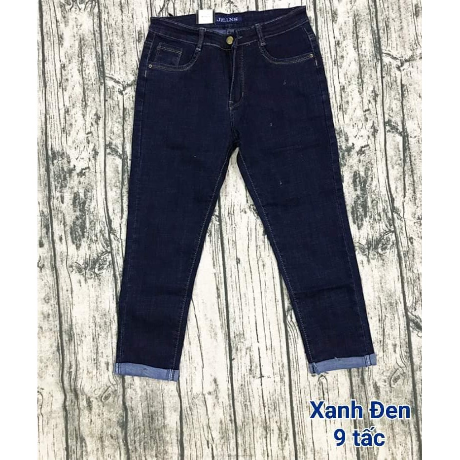 Thời trang nữ bigsize (55 kg-95kg) Quần jeans #9tấc ôm dáng chuẩn trơn lật lai. Bigsize 30-42. Mã xanh đen, muối tiêu !