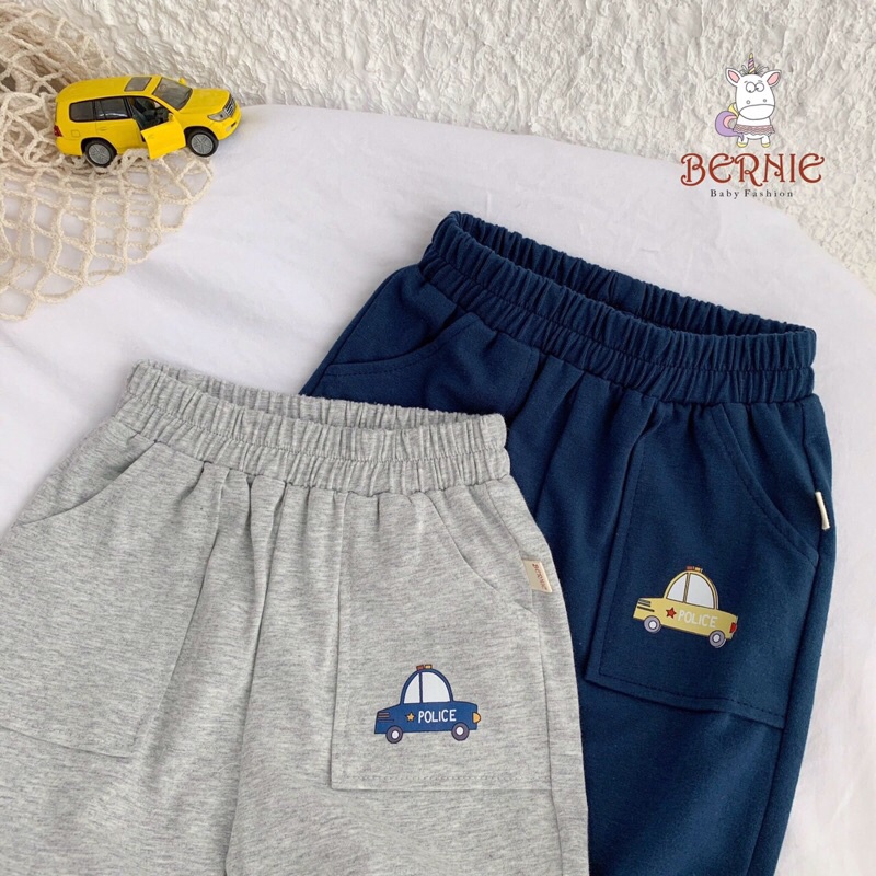 Bộ bé trai dài tay hình ô tô chất cotton cao cấp dày dặn Bernie từ 8-22kg