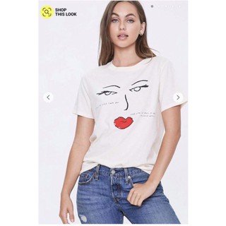 Áo thun in Môi đỏ hiệu xuất khẩu F21