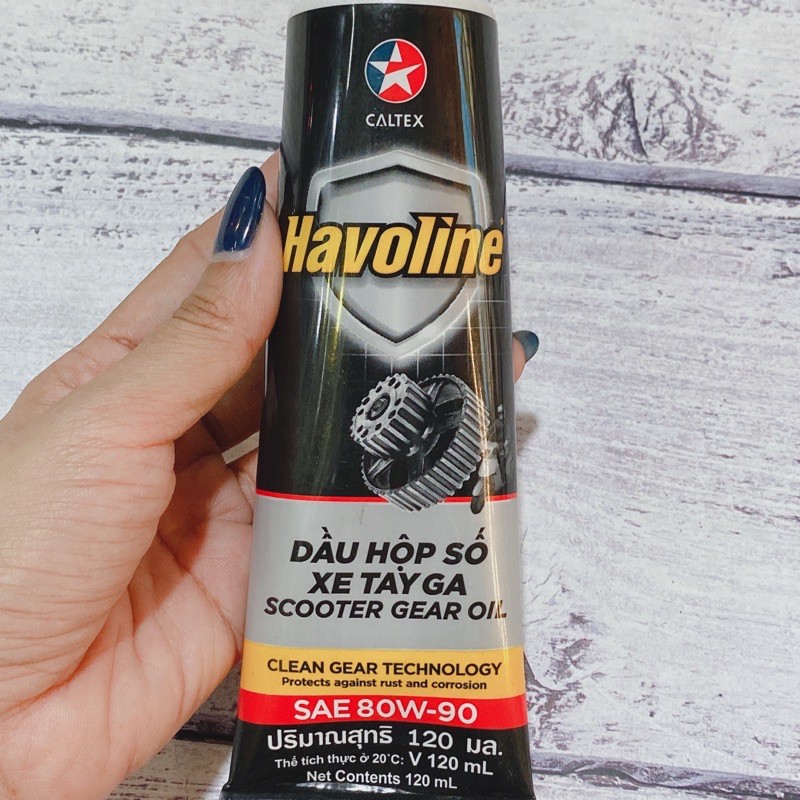 [Chính Hãng Caltex] Dầu nhớt láp hộp số xe tay ga Havoline SAE 80w-90 120ml