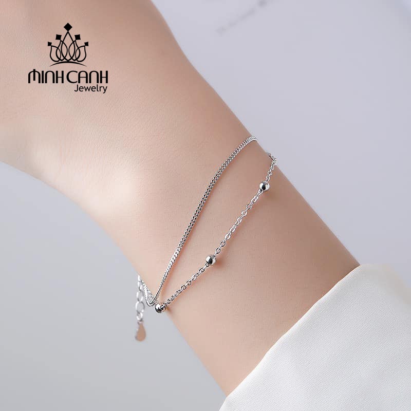 Lắc Tay Bạc Bi Dây Kép Minh Canh Jewelry