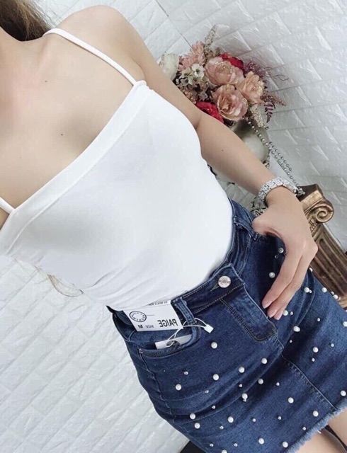 Áo 2 dây phong cách ( hình thật)