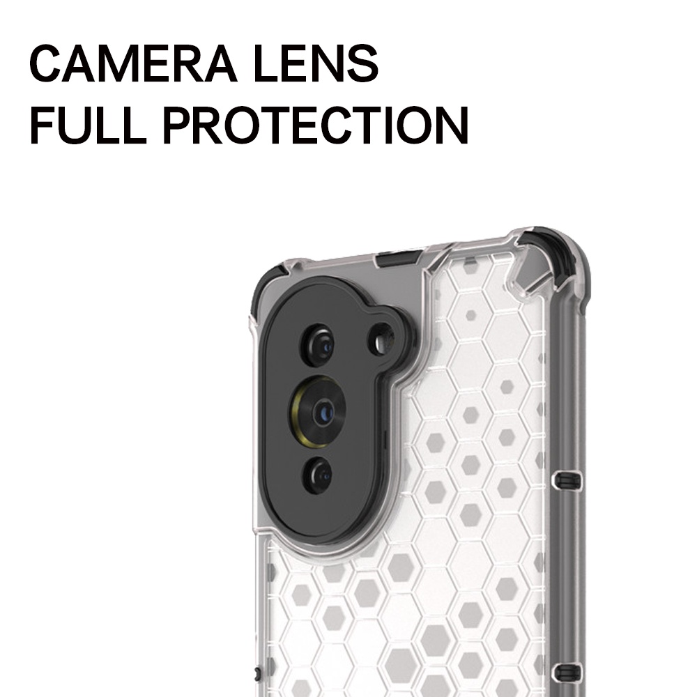 Ốp Điện Thoại Nhựa Cứng Trong Suốt Họa Tiết Tổ Ong Chống Sốc Cho HuaWei Nova Y90 Y70 Y60