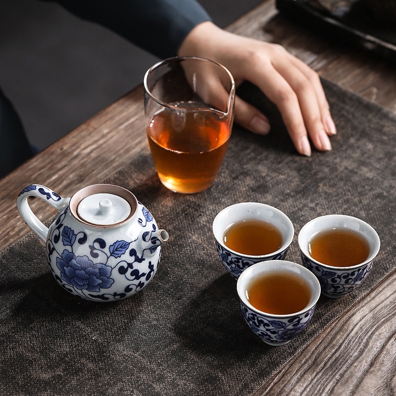 Bộ Trà Du Lịch Cao Cấp Hoa Văn Mẫu Đơn
