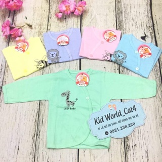 Áo sơ sinh tay dài Baby Kim Thu vạt chéo