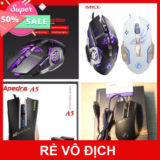 [5❤️][FREESHIP-150K] CHUỘT DÂY GAMMING IMICE A5, A8 CHÍNH HÃNG [HCM]