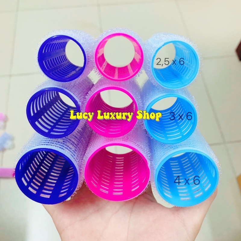 Lô Cuốn Tóc, lô uốn tóc Lõi Nhựa siêu to Tự Dính uốn mái tạo kiểu LucyLuxuryShop