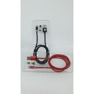 [Full Set 3 đầu sạc] Cáp sạc từ nam châm 3 đầu Android và iPhone 360 độ Dây Dù Siêu Bền