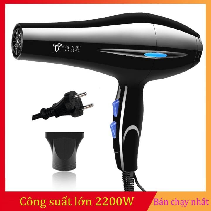 Máy sấy tóc Deliya công suất 2200W 3 chiều nóng, vừa, mát-Tặng kèm 5 món phụ kiện - Bảo hành 1 đổi 1