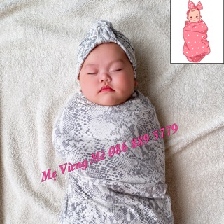 Quấn chũn vải cotton chống giật mình cho bé sơ sinh