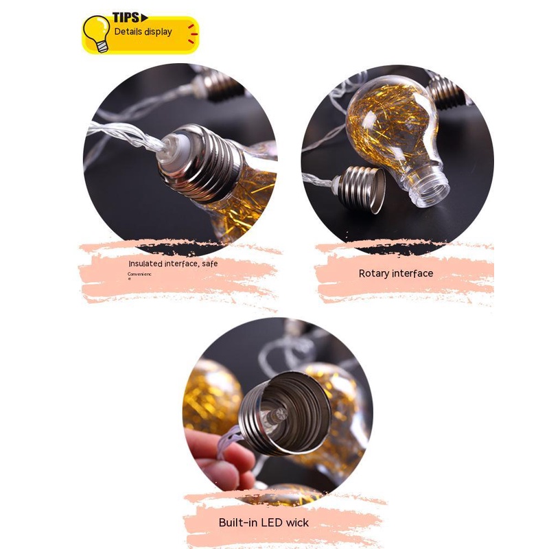 Dây Đèn Led Vàng Edison Trang Trí Năm Mới / Tiệc Cưới / Giáng Sinh