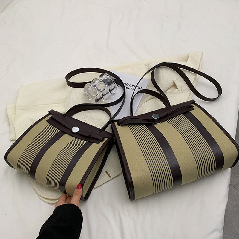 Túi đeo vai/ xách tay IELGY kẻ sọc phong cách phương tây thời trang dễ phối đồ cho nữ