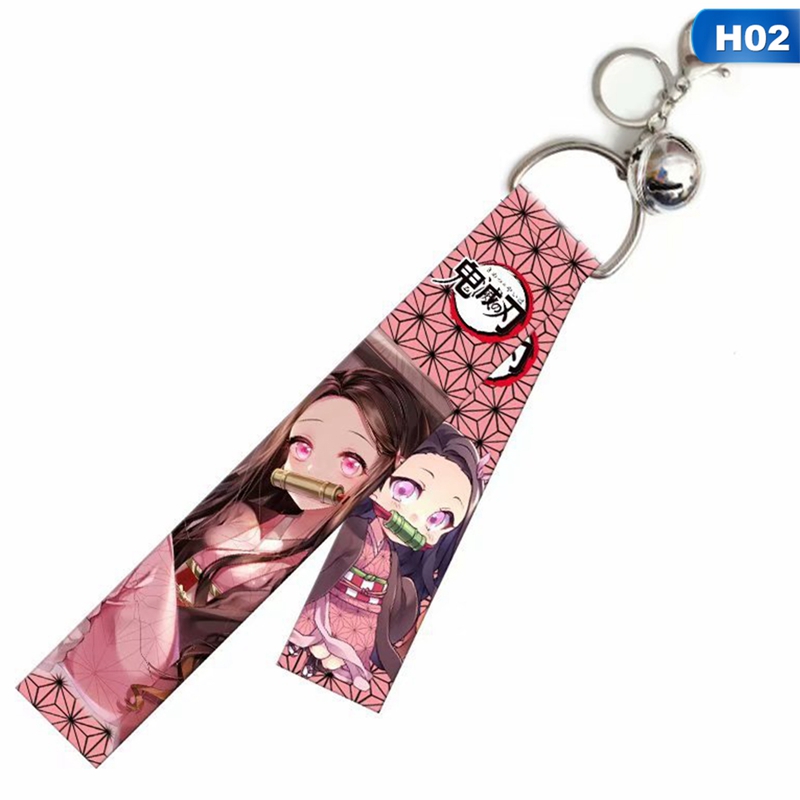 Móc khóa dây sợi polyester họa tiết nhân vật anime Kimetsu No Yaiba