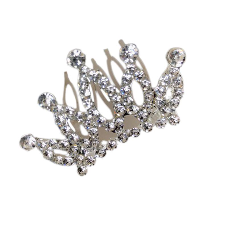 Kẹp Tóc Hình Vương Miện Đính Đá Lấp Lánh Cho Bé Gái