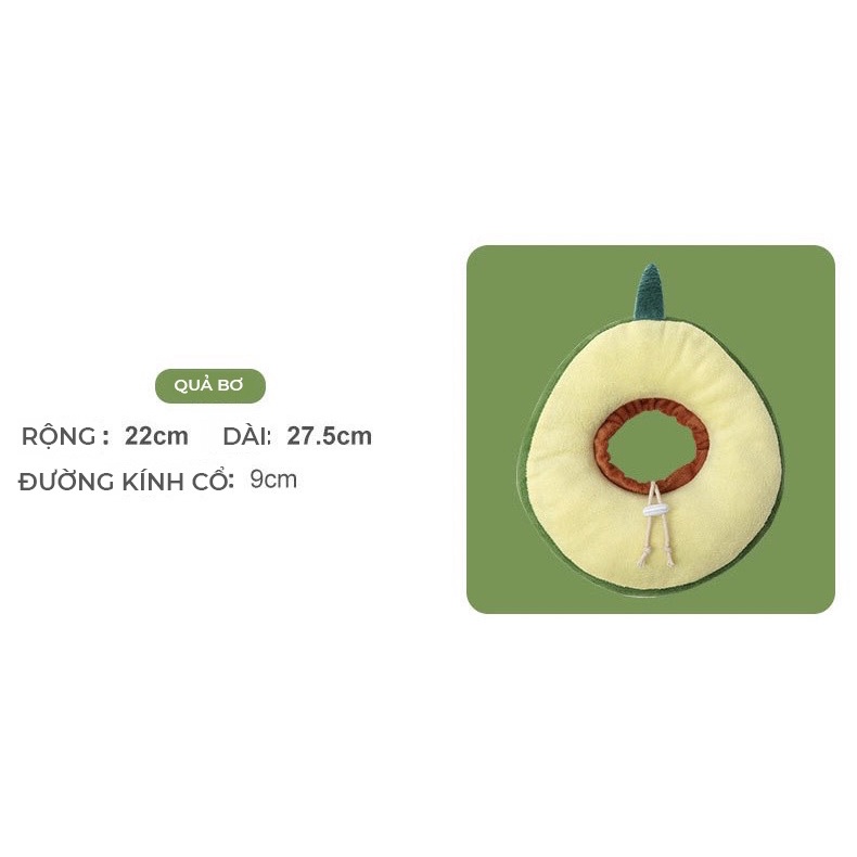 Loa Chống Liếm - Vòng Đeo Cổ Chống Liếm Hình Hoa Quả Nhồi Bông Đáng Yêu Dành Cho Chó Mèo