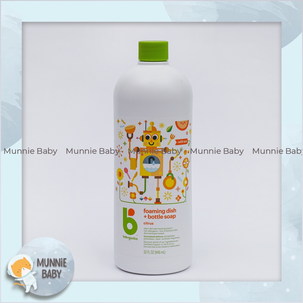 Hàng nội địa Mỹ  - Nước rửa bình sữa Babyganics chai Refill 946ml
