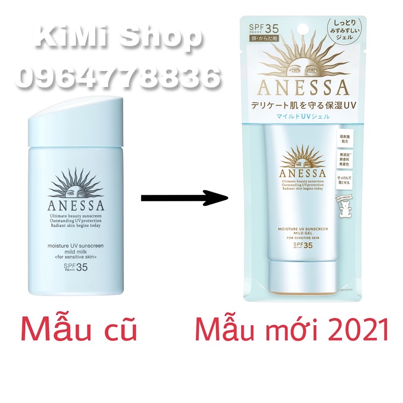 (MẪU MỚI 2021) Kem chống nắng ANESSA cho da SIÊU NHẠY CẢM ( dùng đc cho cả em bé)