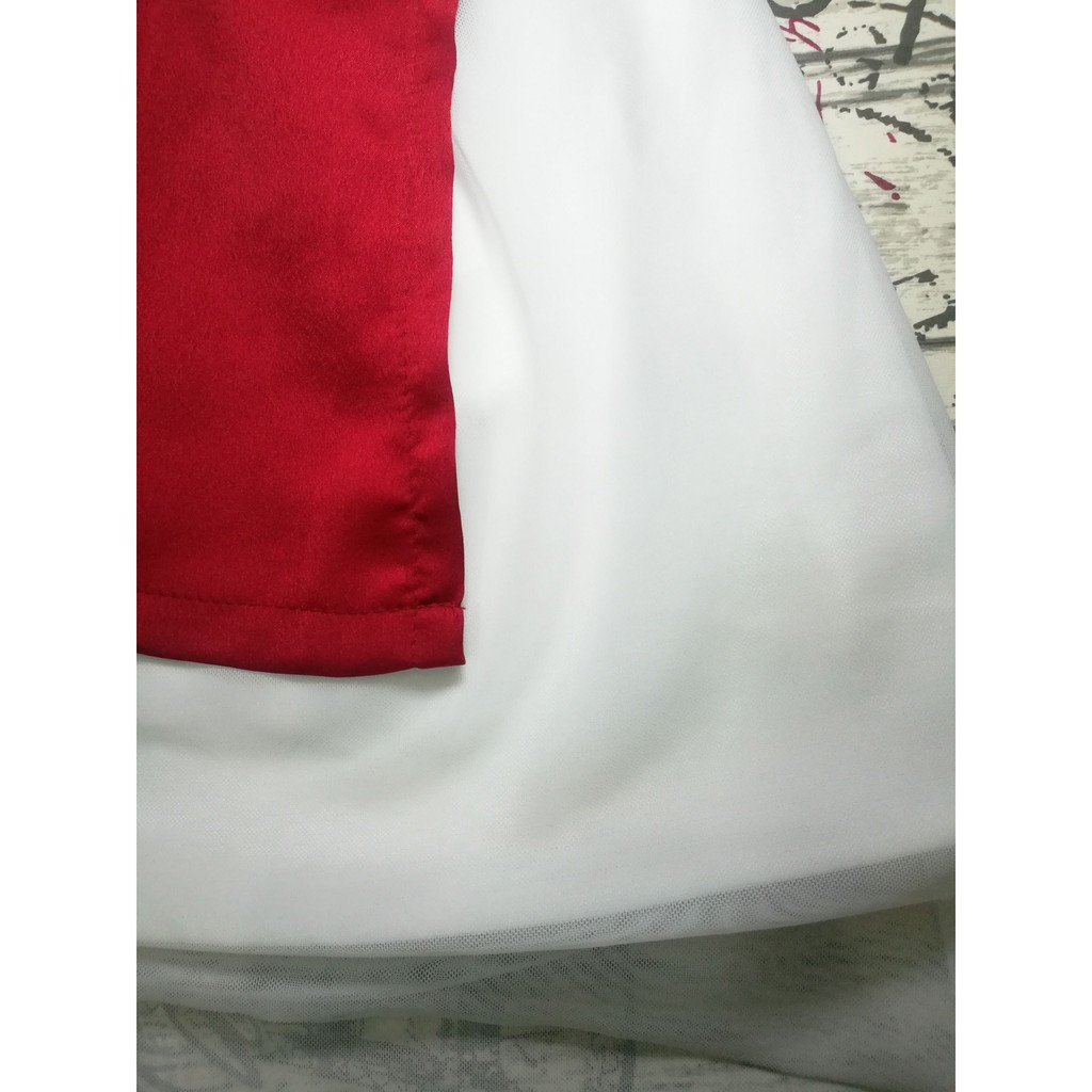 [Kèm Ảnh Thật & Video] Áo dài cách tân nữ màu đỏ cổ tròn duyên dáng xinh xắn (AD-128B) | BigBuy360 - bigbuy360.vn