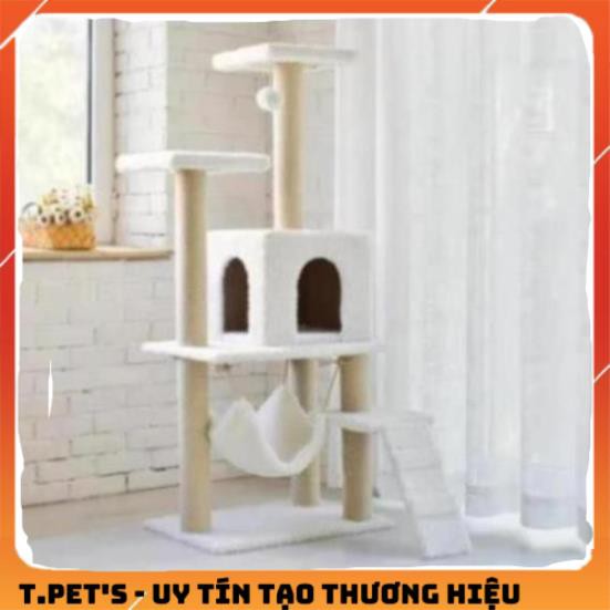 Trụ mèo leo trèo 3 tầng Nhà cây cho mèo cao 1,4m cat tree dụng cụ cào móng