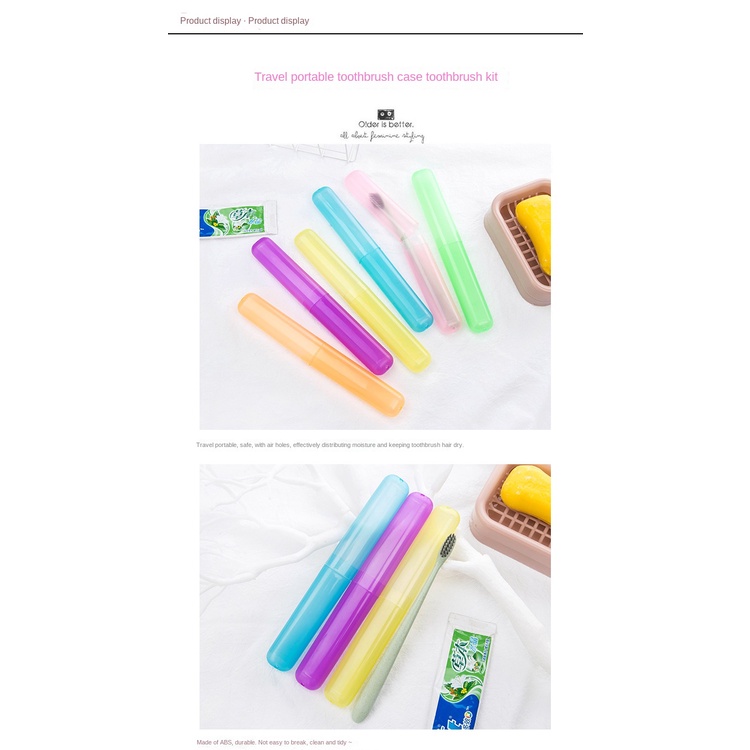 Bộ Hộp Đựng Bàn Chải Đánh Răng Du Lịch Tiện Dụng Màu Sắc Ngọt Ngào