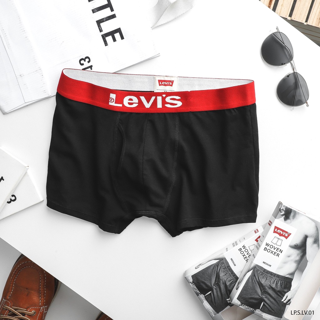 Combo 2 Quần lót nam boxer vải cotton1000% tự nhiên thoáng khí có hộp đựng cao cấp,co giãn DICYDE LV