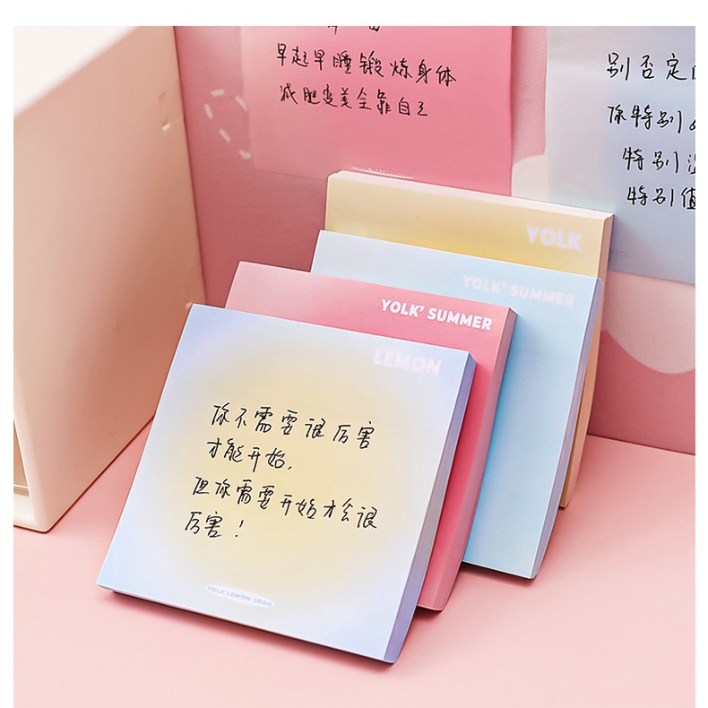 Set 50 Tấm Giấy Ghi Chú Màu Sắc Gradient Dành Cho Học Sinh / Văn Phòng