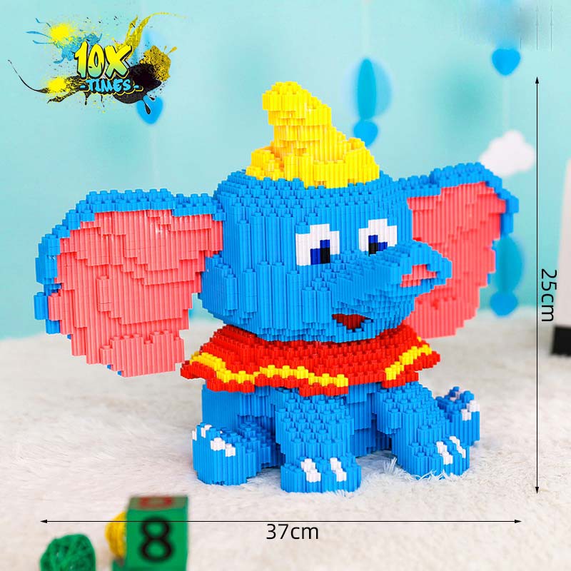 (34cm) lego 3d voi xanh dễ thương quà tặng sinh nhật trẻ em, quà tặng bạn trai bạn gái 10xtimes, đồ decor