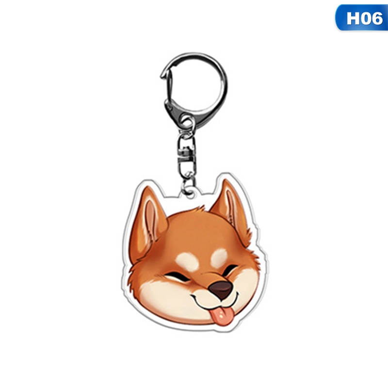 Móc Khóa Nhựa Acrylic Hình Chó Shiba Inu Dễ Thương Diy