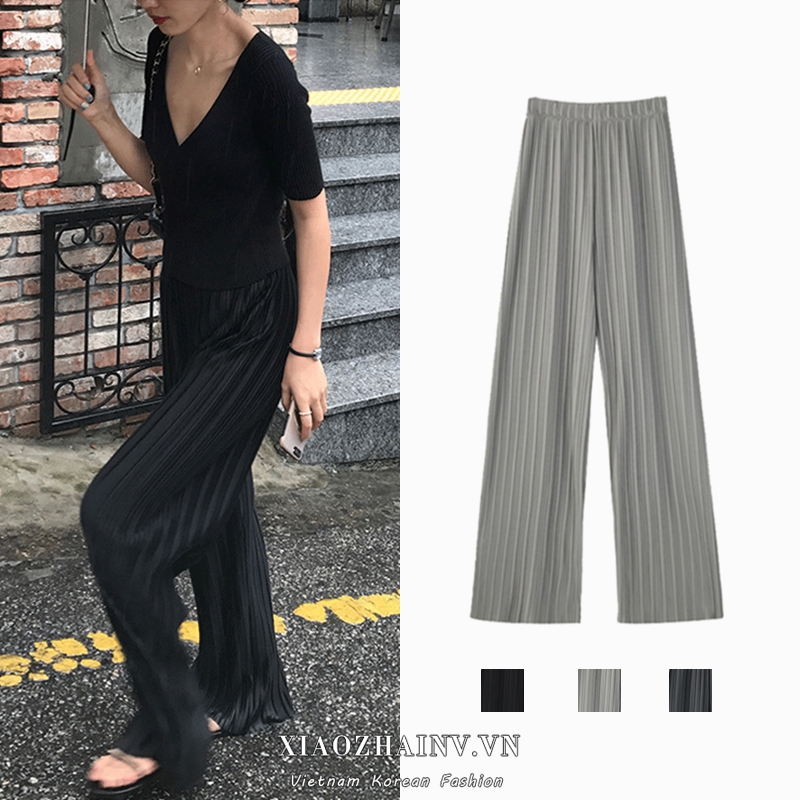 Quần Dài Ống Rộng Lưng Cao Phong Cách Hàn Quốc 3 Màu Lựa Chọn Cho Nữ | BigBuy360 - bigbuy360.vn