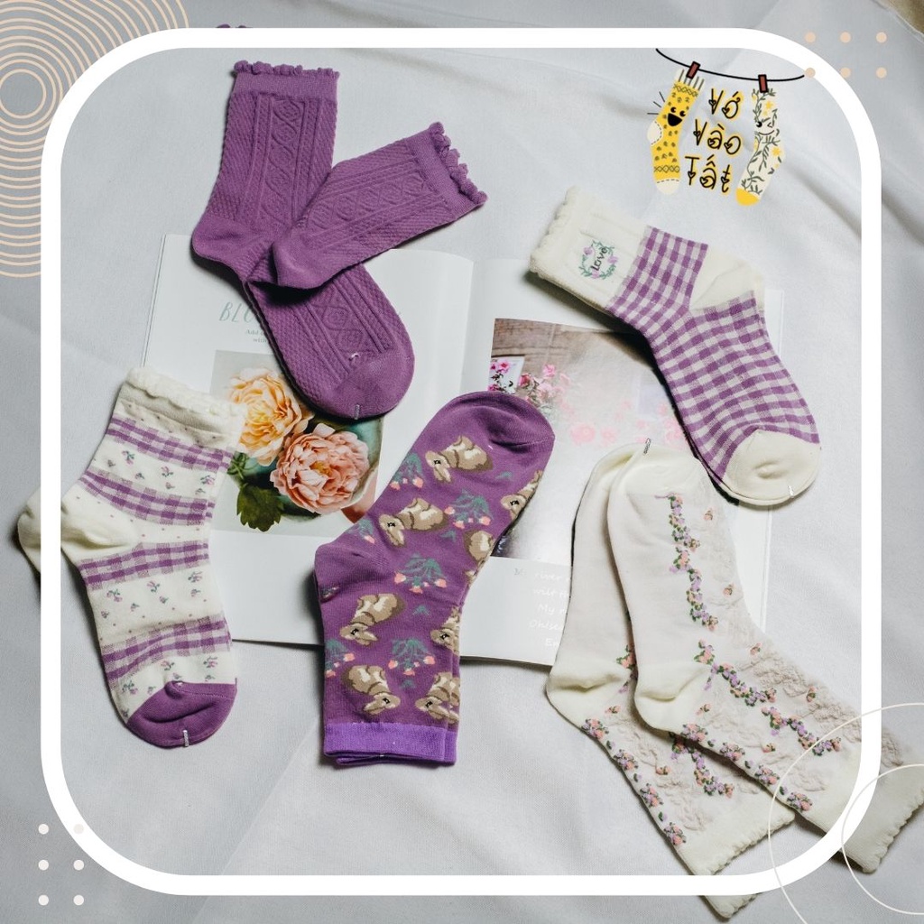 TẤT VỚ CỔ CAO TÍM NỮ TÍNH