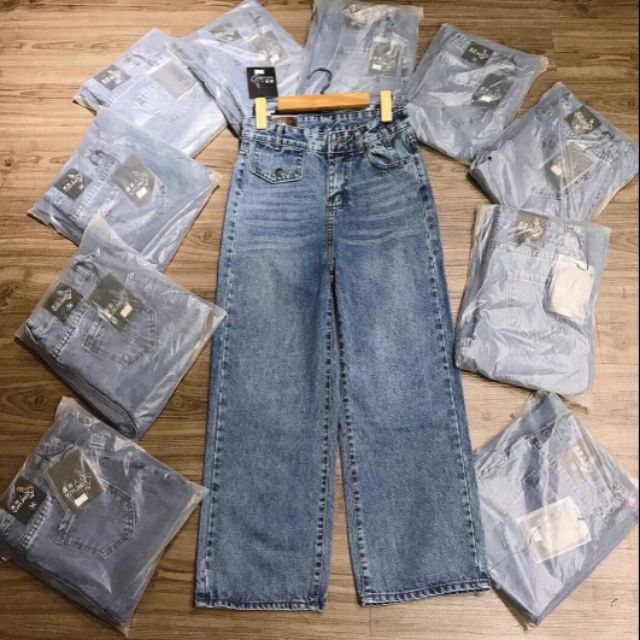 Quần bò ống rộng nắp túi Hàng đẹp | BigBuy360 - bigbuy360.vn