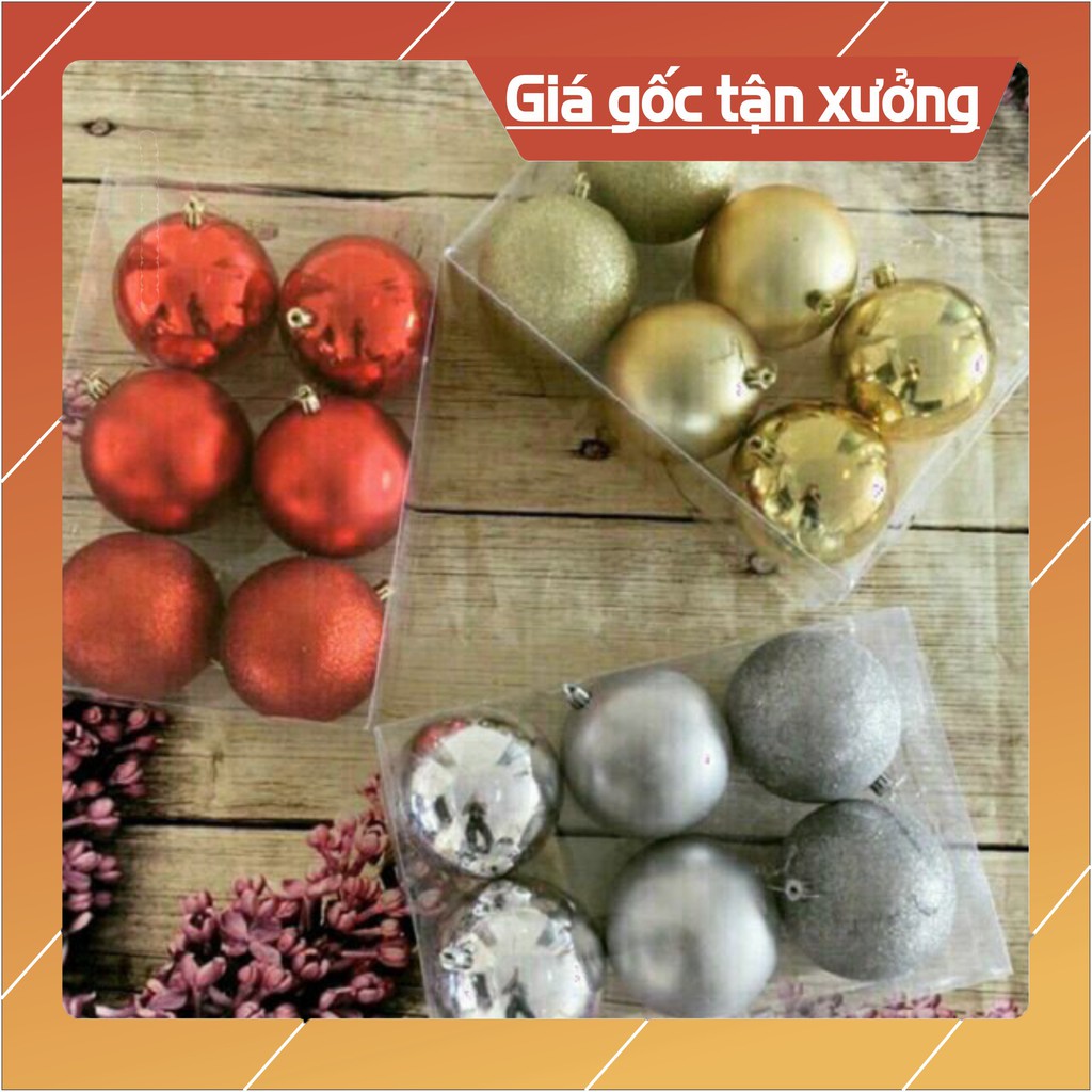 Set 6 quả châu 8cm loại đẹp trang trí Noel