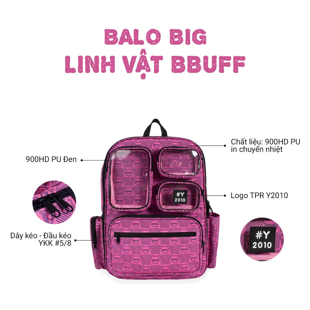 Balo Thời Trang Cao Cấp Thương Hiệu Y2010 Big Linh Vật Bbuff Ver4 20371 |YaMe|