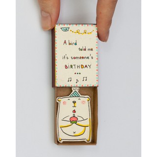 Thiệp Sinh Nhật Hộp Diêm A Bird Told Me Bear Cupcake