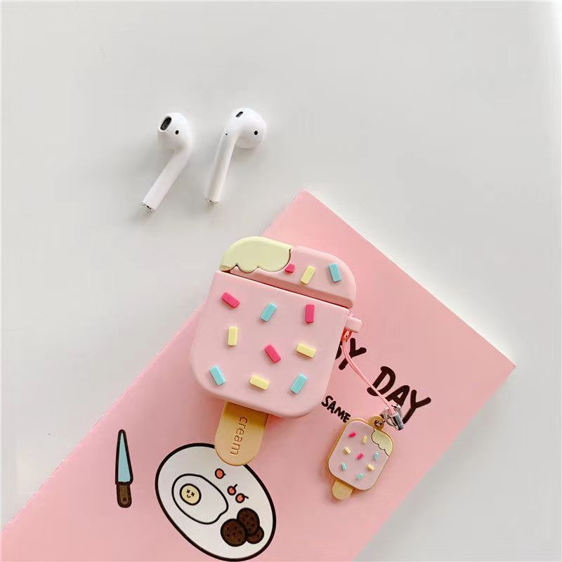 Vỏ Bảo Vệ Hộp Đựng Tai Nghe AirPods3gen 2021 / 3 / 2Gen Hình Cây Kem Xinh Xắn Ốp
