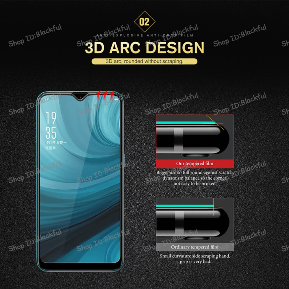 2Pcs Kính cường lực cho OPPO RENO A94 A54 A93 A16 A15 A93 A73 A53 A12E A31 A52 A91 A92 A12 A5S A1K A3S A57 A5 A9 2020