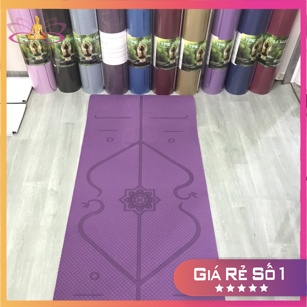 Thảm tập yoga định tuyến TPE 8mm 2 lớp có vân chống trơn trượt