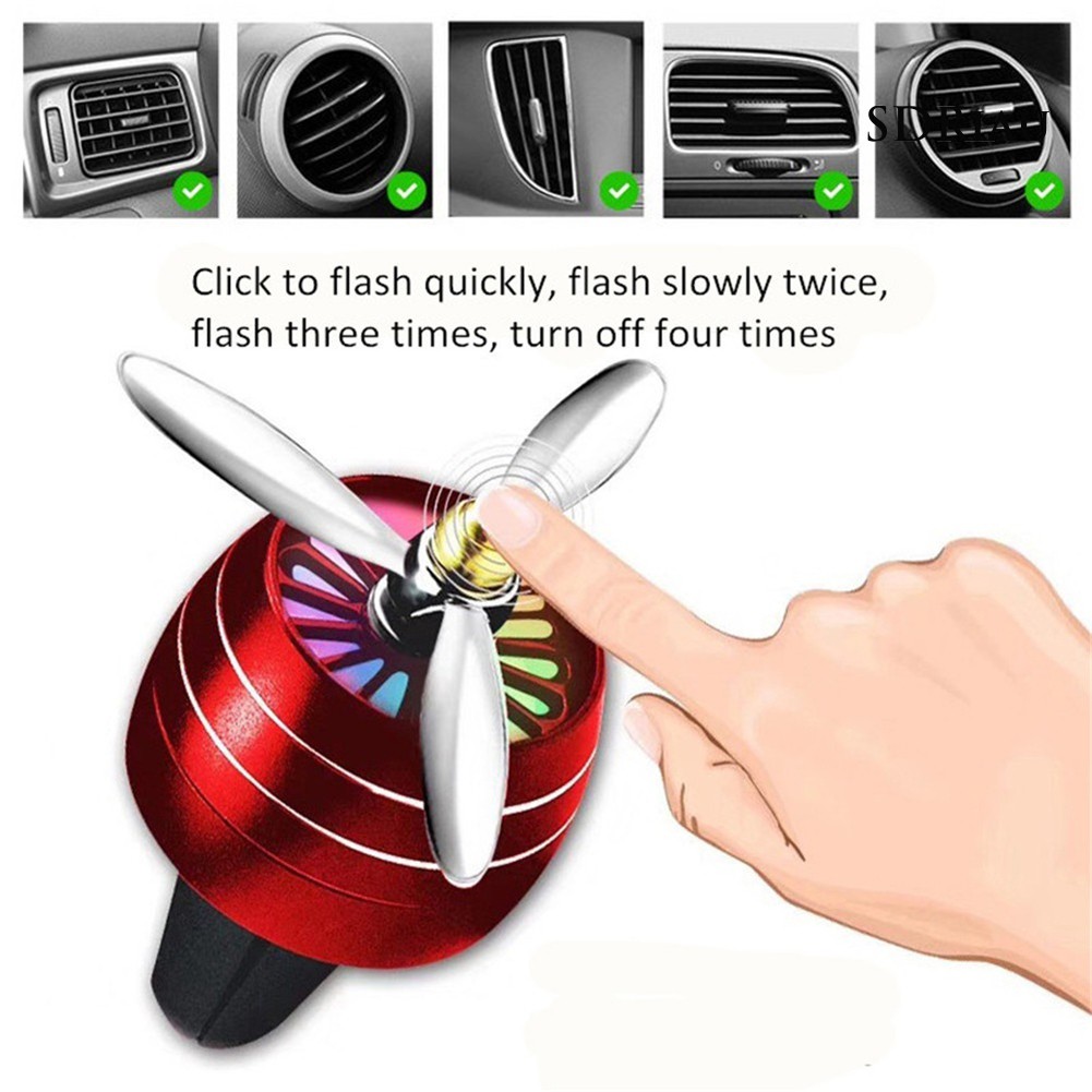 Kẹp khuếch tán hương thơm kiểu quạt mini làm mát không khí có đèn led tùy chọn màu sắc