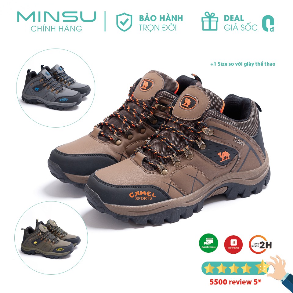 Giày Leo Núi Trekking Camel MINSU M5210 Chống Thấm Nước, Chống Trượt. Giày Thể Thao Sneaker Nam Đẹp Cổ Thấp Cho Đi Phượt