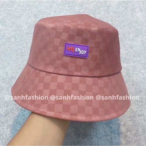 Mũ BUCKET vành cụp thêu tem Let Enjoy Nón tai bèo chất kaki cao cấp thời trang form unisex nam nữ_SÀNH FASHION