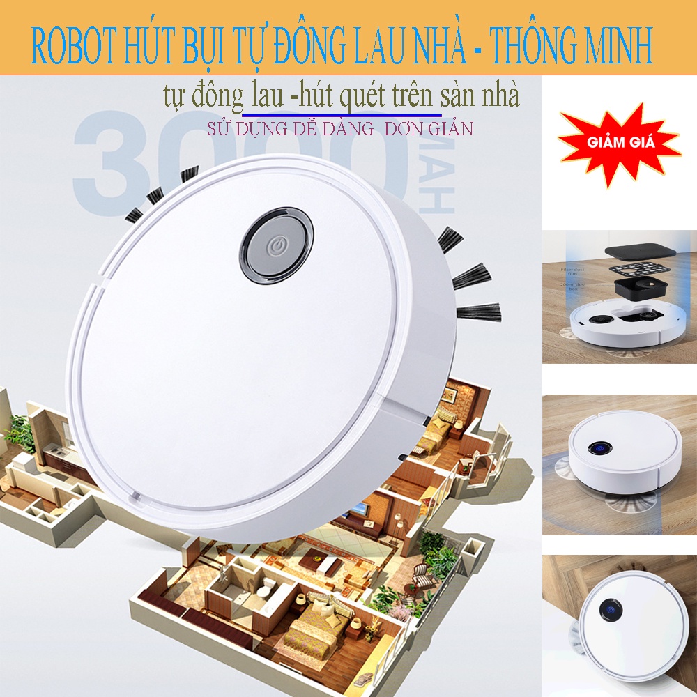 Robot Hút Hụi Lau Nhà ES330, Robot Hút Bụi Thông Minh, Cảm Biến 1 Chạm, Lực Hút Mạnh Mẽ, Phiên Bản Mới