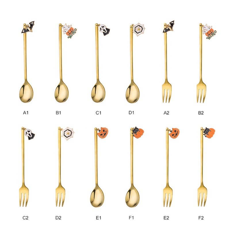 Bộ Muỗng Nĩa Inox Hình Halloween Ngộ Nghĩnh