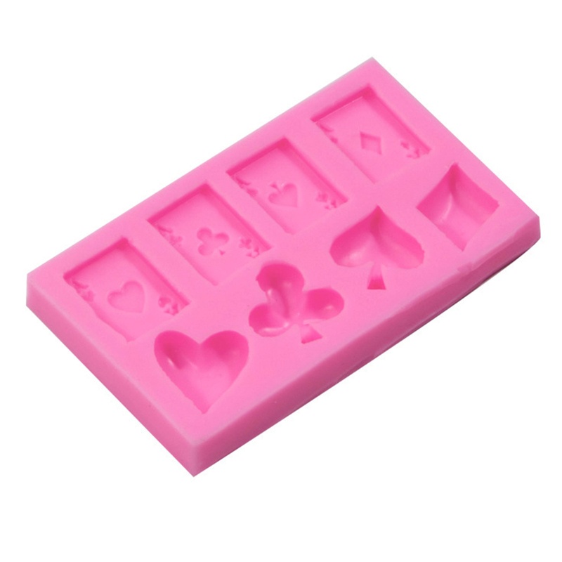 Khuôn Silicone 8 Lỗ Làm Bánh Mousse Chocolate Hình Lá Bài Poker